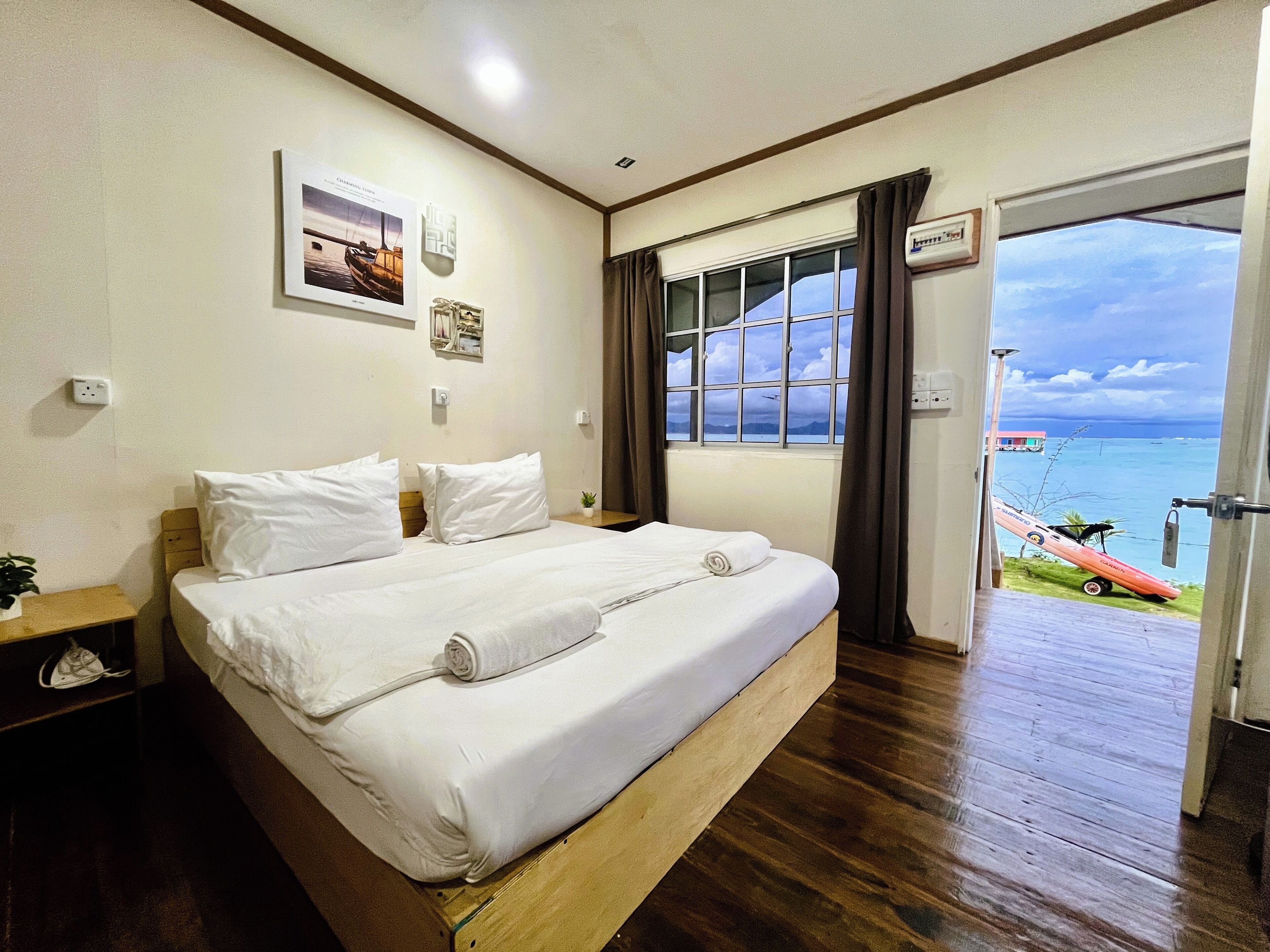 Premium bedding, individually furnished, laptop workspace