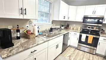 Microwave, oven, stovetop, dishwasher