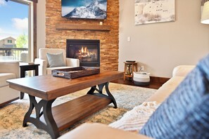 TV, fireplace, foosball