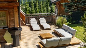 Terrace/patio - Chalet sur les Pistes aux Communailles - vue Mont Blanc (Saint Gervais les Bains)