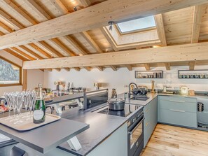Fridge, microwave, oven, dishwasher - Elegant chalet in Champagny, 10 pers, WIFI, sauna, parking (Champagny-en-Vanoise)