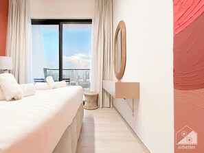 1 slaapkamer, een strijkplank/strijkijzer, beddengoed