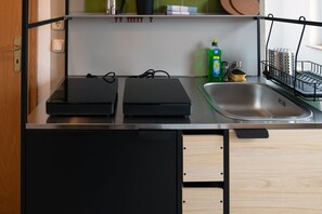 Fridge, stovetop, coffee/tea maker, electric kettle - AP 4 Doppelzimmer mit Seeblick (Barth)