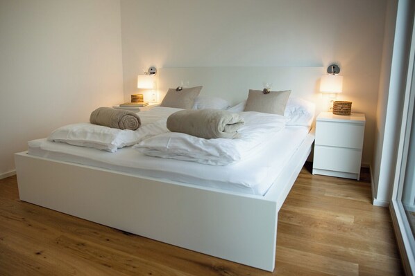 4 habitaciones, escritorio y tabla de planchar con plancha 