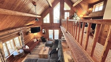 Smart TV, fireplace, video games, foosball