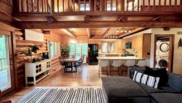 Smart TV, fireplace, video games, table football