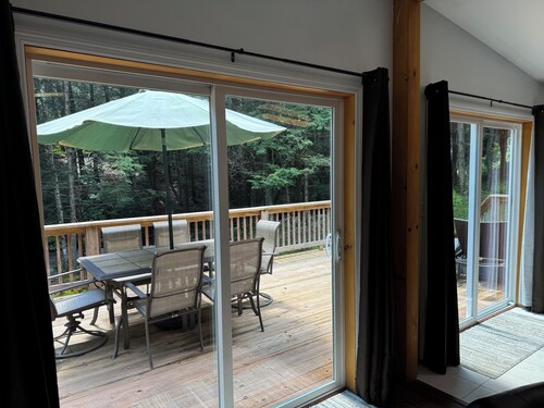 Waterfall View from Secluded 4 Bed Cabin in East Branch, NY with Mountain Views