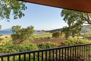 Property grounds - Two-room brick apartment of approximately 35 m2 on the ground floor or first floor with air conditioning surrounded by vegetation, composed of a living room with flat-screen television, two single beds and a kitchenette equipped with stove, fridge with f (Talamone)