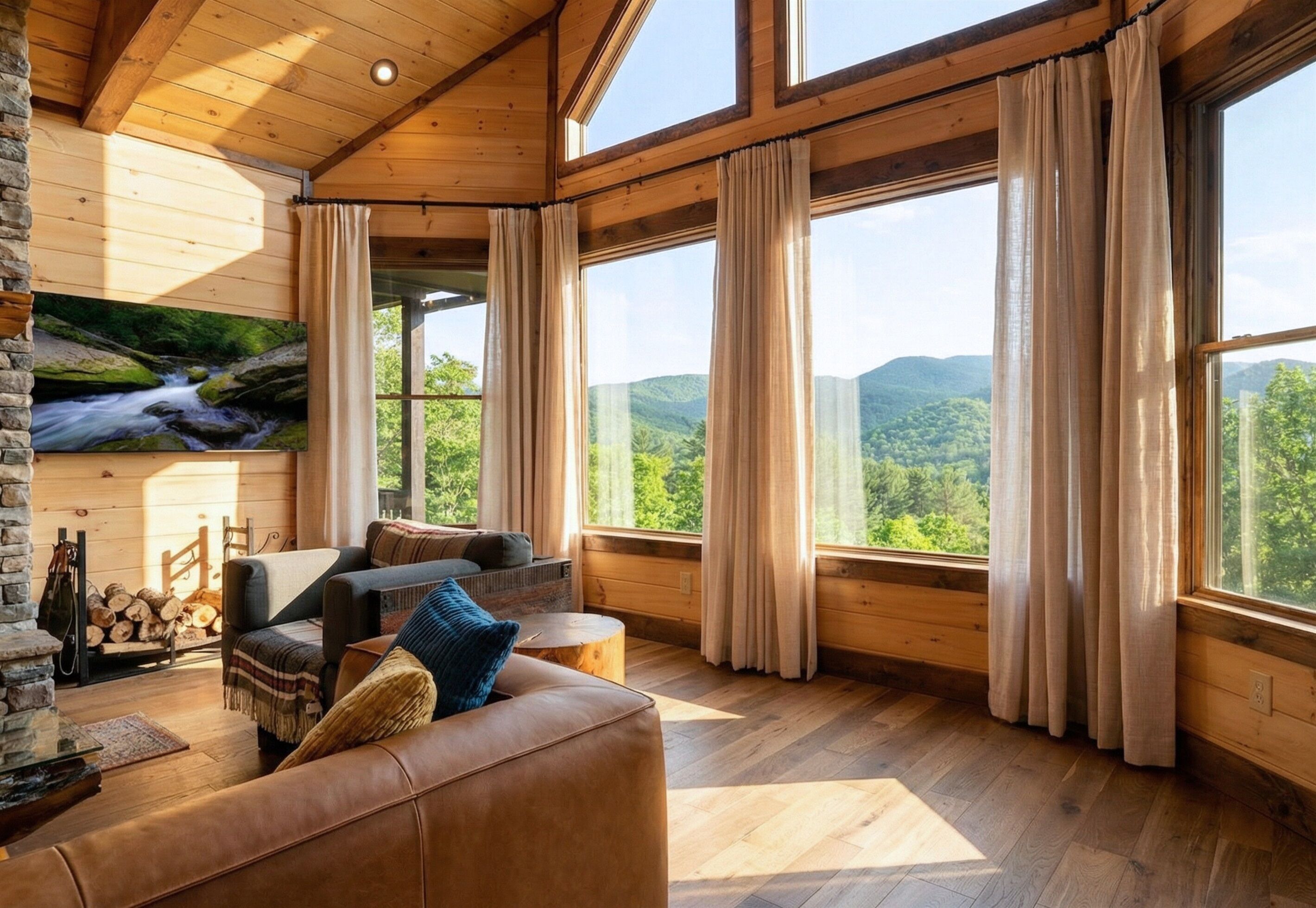 Smart TV, chimenea, futbolito y tenis de mesa 