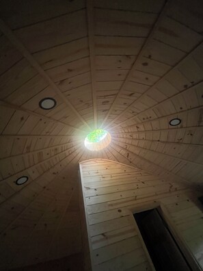 Interior -  Grain Bin Silo Tiny House with 1 bedroom, WiFi, AC and hot tub in Shelby (Shelby)