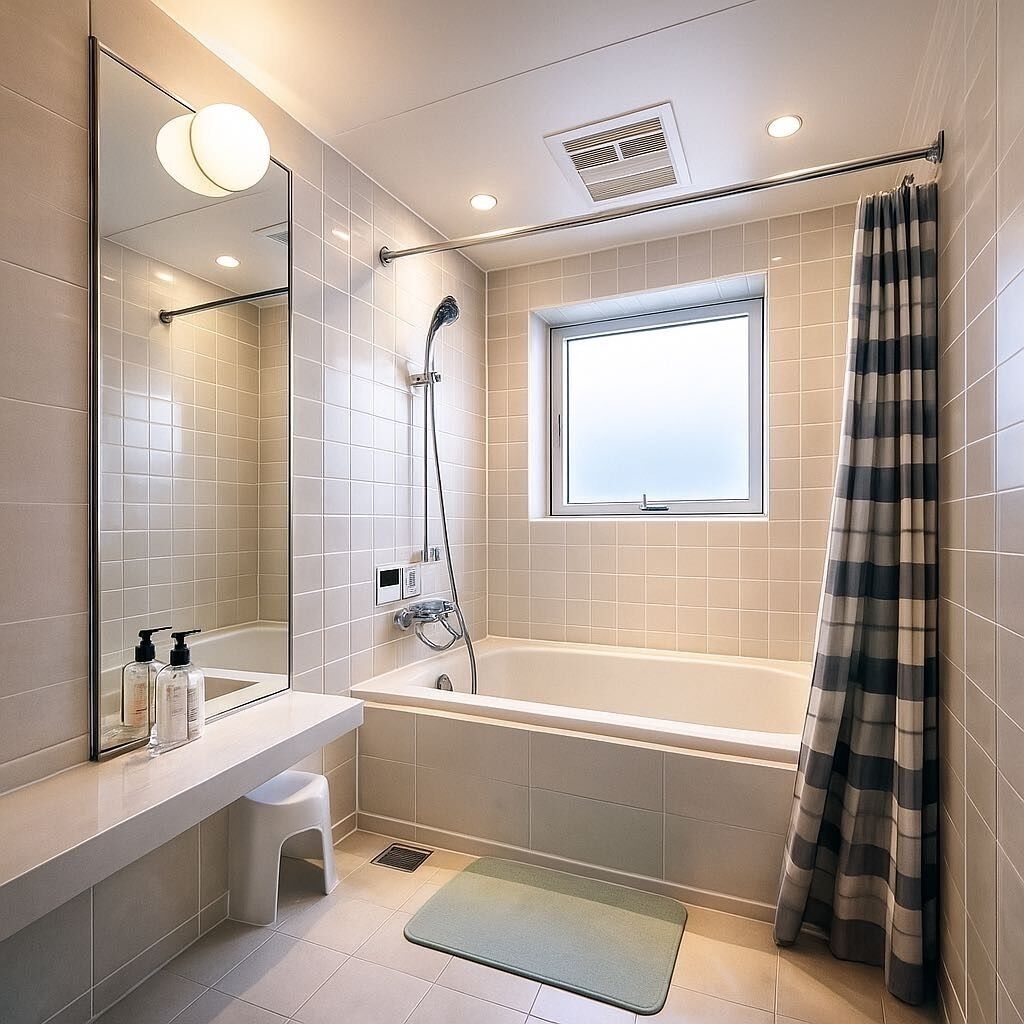 Combined shower/tub, free toiletries, hair dryer, slippers