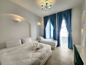 Deluxe Triple Room, Pool Access | Iron/ironing board, free WiFi, bed sheets - Ipoh Santorini Hideaway Hotel Inspired (Ipoh)