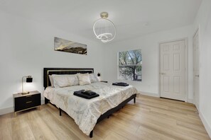 2 bedrooms, in-room safe, iron/ironing board, travel cot