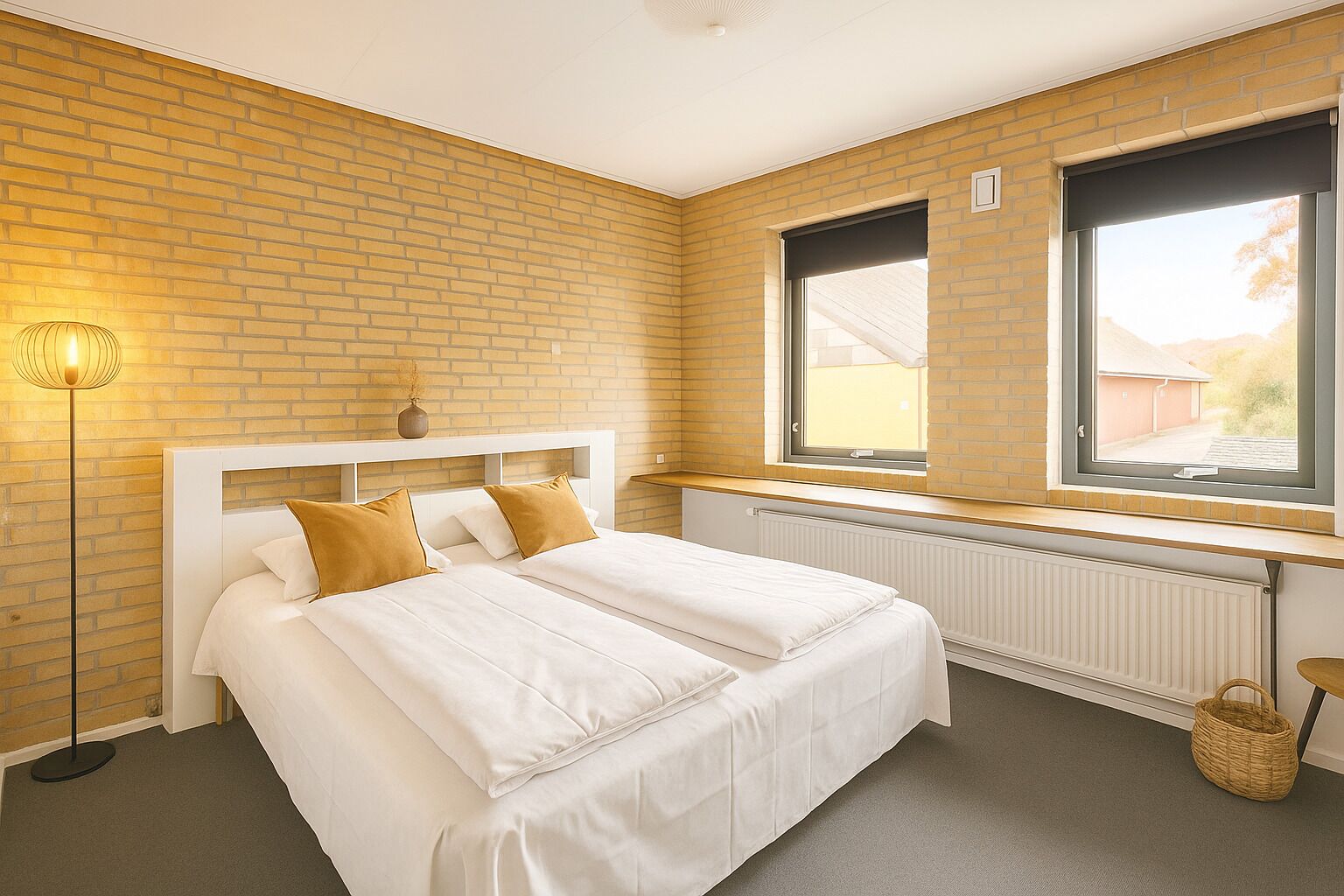 ダブルルーム | 高級寝具、デスク、遮光カーテン、WiFi (無料)