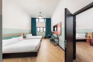Quarto casal família | 1 quarto, roupas de cama premium