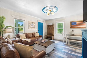 Smart TV, fireplace, video games