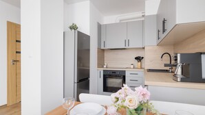 Apartment, 1 Bedroom, Balcony | Private kitchen | Espresso maker, coffee/tea maker, oven, electric kettle - Air Conditioned Apartment by Renters (Kraków)