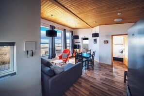 Standard Six Person Cabin with Hot Tub | Living area