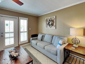 Condo, Multiple Beds, Balcony (Grand Caribbean#309  - No Pets) | Living area | 42-inch TV with cable channels - Grand Caribbean #309 West by Southern Vacation Rentals (Destin)