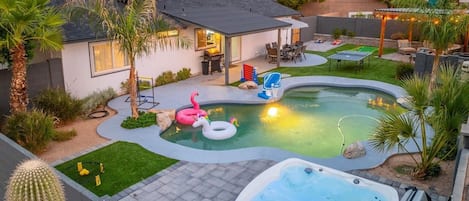 Outdoor pool, a heated pool
