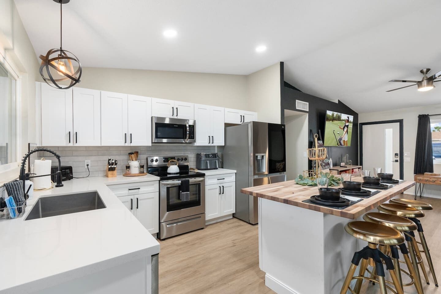 Microwave, oven, stovetop, dishwasher