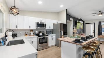 Microwave, oven, stovetop, dishwasher