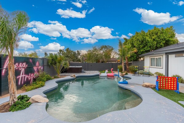 Outdoor pool, a heated pool