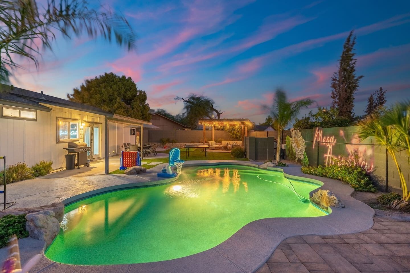 Outdoor pool, a heated pool