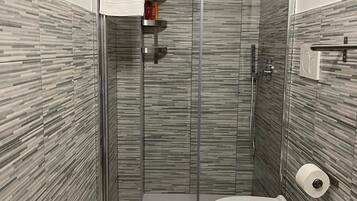 Regadera, secadora de cabello, bidet, toallas