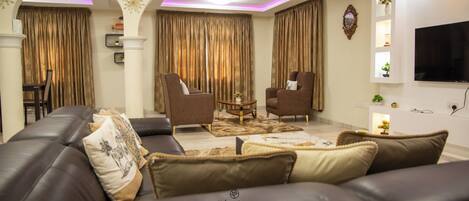 TV, fireplace, printers