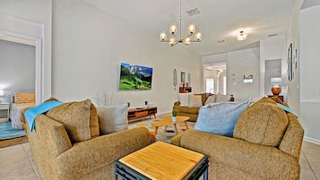 Smart TV, foosball, books