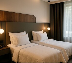 Standard Twin Room, 1 Bedroom, City View | Premium bedding, minibar, soundproofing, iron/ironing board - Awen Hotel Vechta (Vechta)