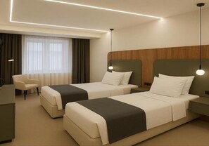 1 habitación, ropa de cama de alta calidad y minibar 