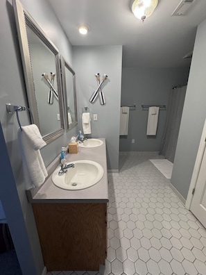 Shower, hair dryer, towels, soap - Carriage House with Boat Ramp & Dock (Rainbow City)
