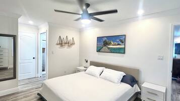 2 bedrooms, travel crib, free WiFi, bed sheets