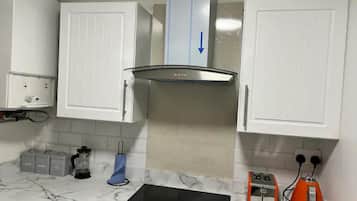 Apartment | Private kitchen | Fridge, microwave, oven, stovetop