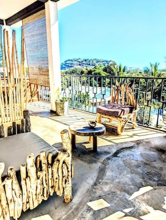 Comfort Apartment, 2 Bedrooms, Sea View, Garden Area | Terrace/patio