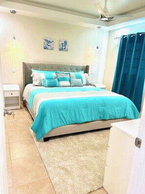 2 bedrooms, in-room safe, iron/ironing board, travel crib