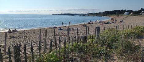 Beach nearby, sun loungers