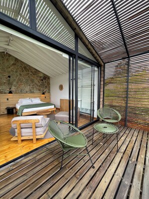 Classic-mökki, parveke, osittainen järvinäköala | 1 makuuhuone, ilmainen Wi-Fi