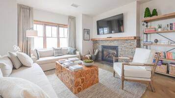 TV, fireplace, offices