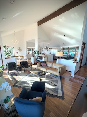 Smart TV, fireplace, foosball, stereo