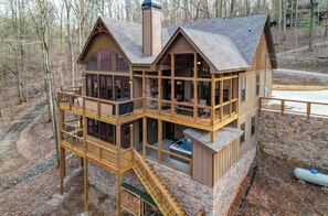 Exterior - Riverfront Cabin! Hot Tub, Bar, & Fireplace; Family Friendly; Fire Pit (Ellijay)