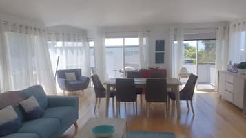 Smart TV, DVD player, books, video library