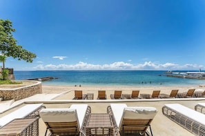 Private beach, white sand