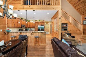 TV, fireplace, table football