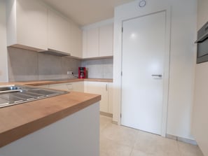 Fridge, microwave, toaster, high chair