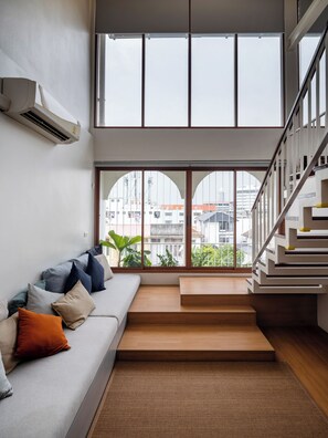 Presidential Apartment, 4 Bedrooms, City View | Living area | TV - Bedtime Storeys (Bangkok)