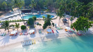 On the beach, white sand - Kepri Coral Resort (Galang)