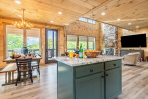 Fully equipped kitchen. - Luxe Design New Build | Indoor Pool, Spa, Arcade, Firepit | Rambling Ridge Lodge (Gatlinburg)